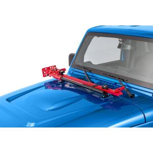 Hi-Lift Jack Cast Iron 48" Red Jack with Hood Mount and Hood Mount Lock for 07-18 Jeep Wrangler JK