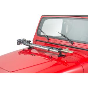 Hi-Lift Jack X-Treme Jack 48" in Silver with Jack Hood Mount and Hood Mount Lock for 76-95 Jeep CJ-5, CJ-7, CJ-8 Scrambler and Wrangler YJ