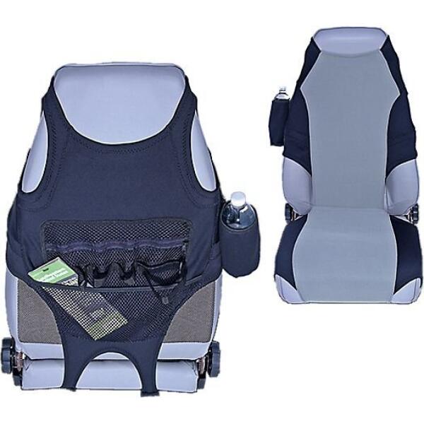 Neoprene Seat Protectors in Black/Gray for Jeep CJ-5, CJ-7, CJ-8 Scrambler, Wrangler YJ, TJ 1976-2006 and Unlimited - Image 2
