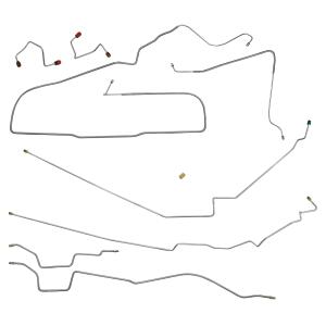 1987-1995 Jeep Wrangler YJ Complete Power Brake Line Kit 7pc, OE Steel