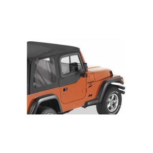 Upper Door Sliders 1997-2006 Jeep Wrangler TJ (Black Denim Dual Sliding Window)