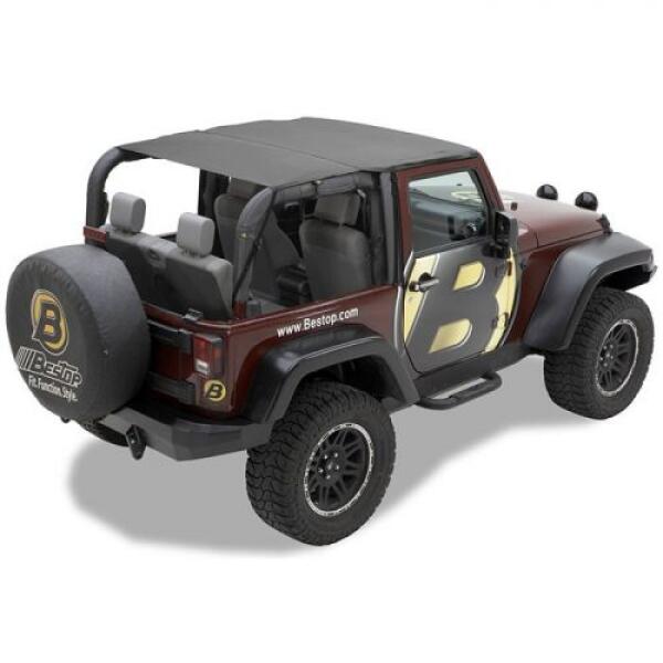 Bestop Header Safari Bikini Top for Wrangler JK (Black Diamond)