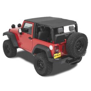 Bestop Cable-Style Safari Bikini Top Kit Black Diamond  2007-2016 Jeep Wrangler JK 2 Door