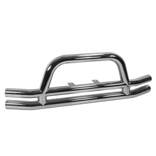 Double Tube Front Bumper with Hoop in Stainless Steel for Jeep CJ-5, CJ-7, CJ-8 Scrambler, Wrangler YJ, TJ 1976-2006 and Unlimited - Image 3