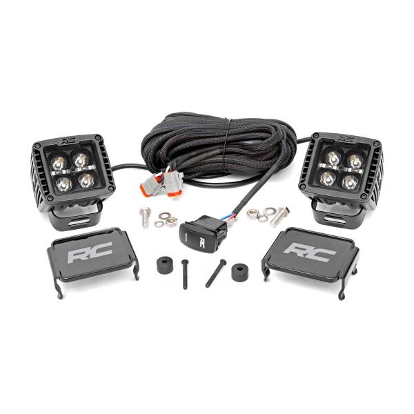 2" Easy-Mount LED Light Kit Black Series w/ White DRL for Jeep Gladiator JT and Wrangler JL 2018-2025