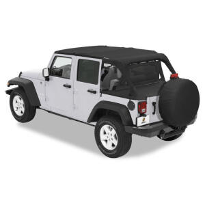 Safari Bikini, Duster and Windjammer Summer Combo in Black Diamond for 07-09 Jeep Wrangler Unlimited JK 4 Door with Factory Soft Top