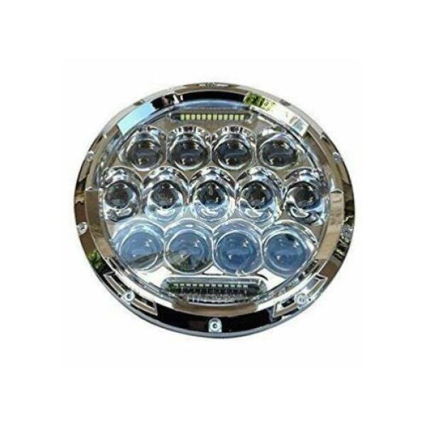 Headlights 7 Inch Chrome Round LED - Pair for 75-86 Jeep CJ