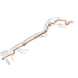 6CYL (PS Routing) 5/16" Main Fuel Line 1pc, Stainless For 76-83 Jeep CJ5