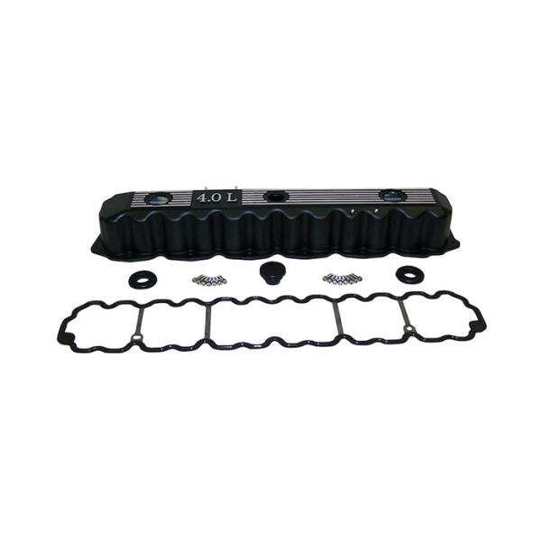 RT35001 Aluminum Valve Cover Kit in Black for 93-04 Jeep Wrangler YJ and TJ 93-01 Cherokee XJ and 93-04 Grand Cherokee ZJ and WJ