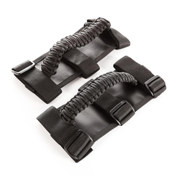 Paracord Grab Handles in Black for Jeep Wrangler 1997-2023 and Gladiator JT