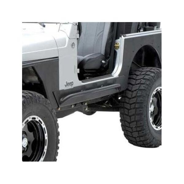 XRC ROCK SLIDER W/STEP YJ 87-95 BLACK TEXTURED