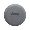 Deluxe Anti-Theft Spare Tire Covers Black Denin for Jeep JK 2007-2018 - P255/75R17 with Black Jeep Logo