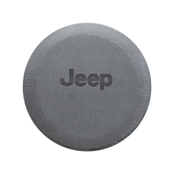Deluxe Anti-Theft Spare Tire Covers Black Denin for Jeep JK 2007-2018 - P255/75R17 with Black Jeep Logo