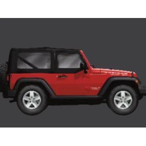 Complete Cable Style Sunrider Twill Soft Top in Black for Jeep Wrangler JK 2007-2018 2 Door
