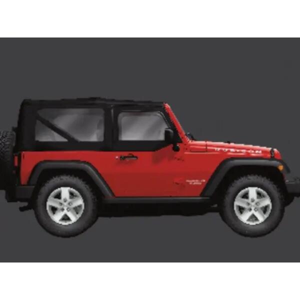 Complete Cable Style Sunrider Twill Soft Top in Black for Jeep Wrangler JK 2007-2018 2 Door