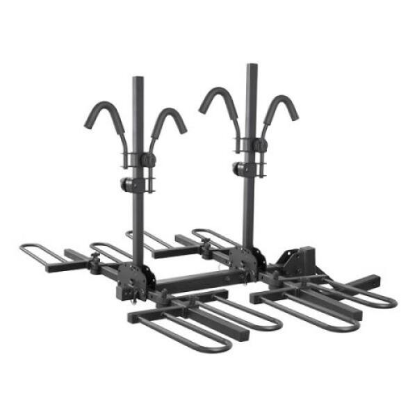 Hitch-Mounted Tray-Style Bike Rack for 4 Bikes Black Powder Coat 2" Hitch Receivers
