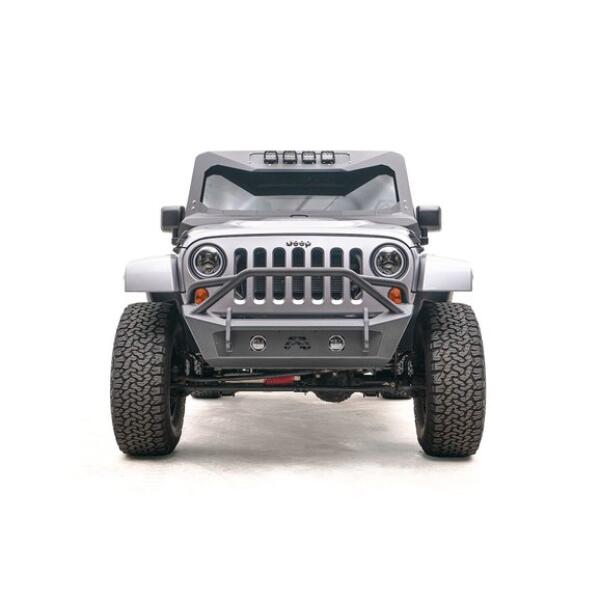 Front Stubby Bumper with Pre-Runner Guard in black for 07-18 Jeep Wrangler JK