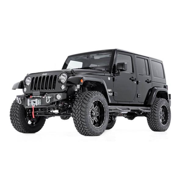 Hybrid Stubby Front Winch Bumper with Fog Light Mounts for Jeep Wrangler JK 2007-2018 - Image 3