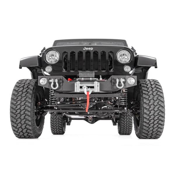 Hybrid Stubby Front Winch Bumper with Fog Light Mounts for Jeep Wrangler JK 2007-2018 - Image 2