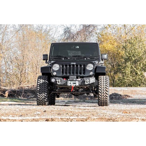 Hybrid Stubby Front Winch Bumper with Fog Light Mounts for Jeep Wrangler JK 2007-2018 - Image 5