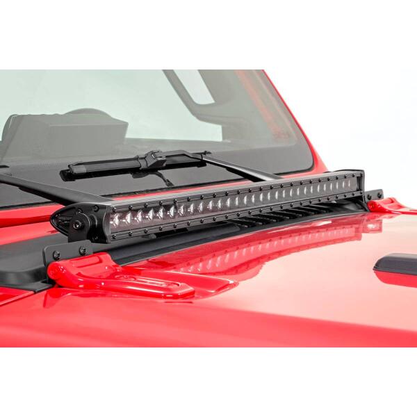 Jeep 30-inch LED Hood Kit 2018-2021 Wrangler JL, 2020-2021 Gladiator JT Chrome-Series - Image 4
