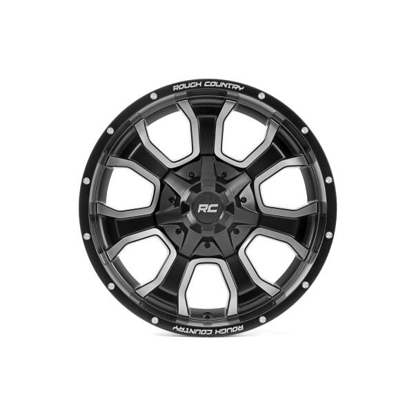 Rough Country 93 Series Wheel One-Piece Machined Black 20x95x5/5x4.5-12mm - Image 2