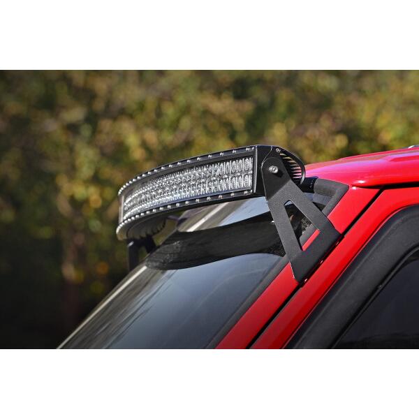 LED Light Mount Upper Windshield 50" Curved for Jeep Cherokee XJ 1984-2001