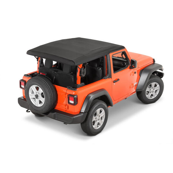 Black Twill Soft Top Kit with Clear Windows for Jeep Wrangler JL 2018-2025 2-Door - Image 3