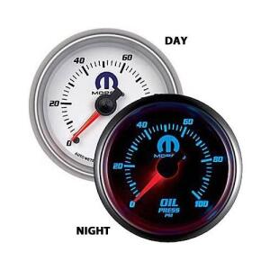 Universal Oil Pressure Gauge Full Sweep Mechanical 2 1/16" White Dial 0-100 PSI Range