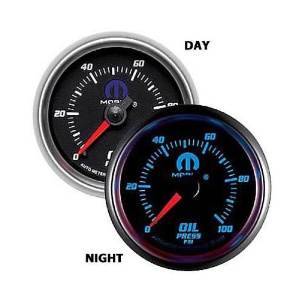 Oil Pressure Gauge Full Sweep Mechanical 2 1/16" Black Dial 0-100 PSI Range