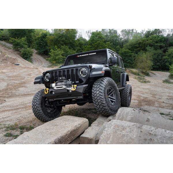 XOR Front Stubby Bumper for Jeep Wrangler JK, JL 2007-2024 and Gladiator JT with Skid Plate - Image 2