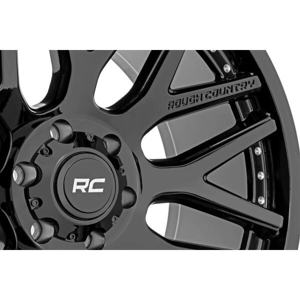 Rough Country 95 Series Wheel One-Piece Gloss Black 20x105x5-19mm - Image 3