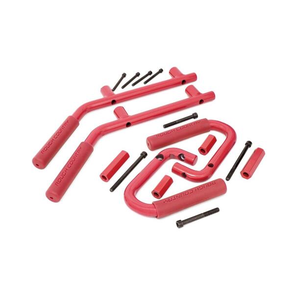 Grab Handles Steel FR and RR Red for Jeep Wrangler JK 2007-2018