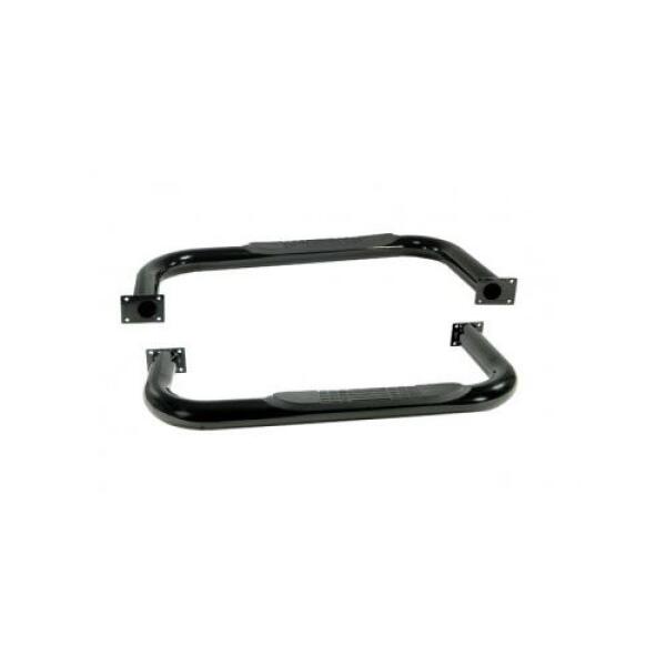 ROUND TUBE SIDE STEPS 3 INCH BLACK 87-95 JEEP WRANGLER YJ
