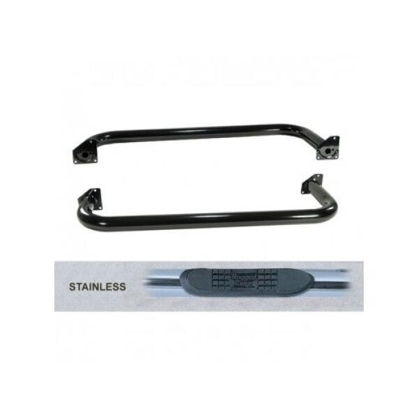 ROUND TUBE SIDE STEPS 3 INCH STAINLESS STEEL 87-95 JEEP WRANGLER YJ