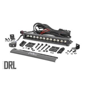 12 Inch CREE LED Light Bar Single Row Black Series w/Cool White DRL