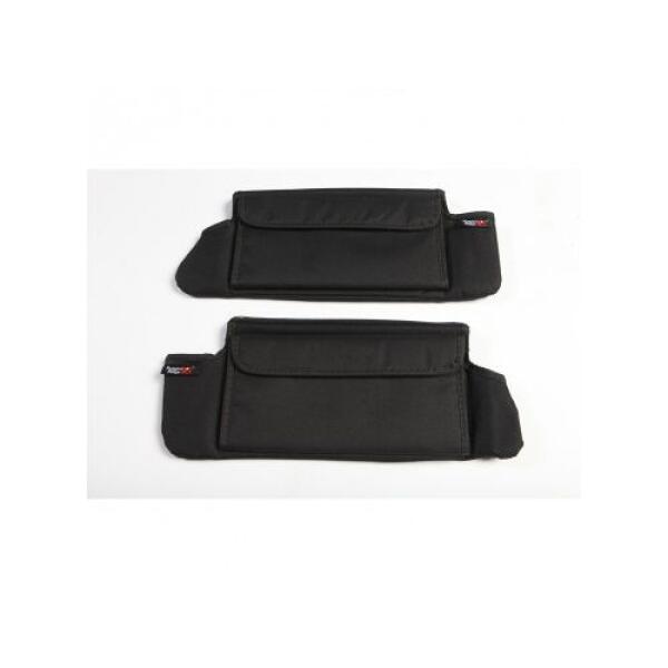 Sun Visor Organizers Pair Black Vinyl for Jeep Wrangler JK & Wrangler Unlimited (2007-2009)