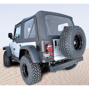 XHD Replacement Soft Top with Tinted Windows in Black Diamond for Jeep Wrangler TJ 2004-2006 Unlimited