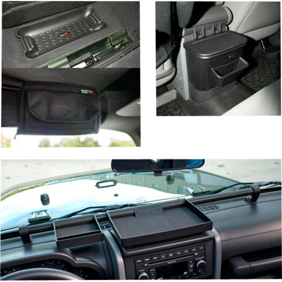 piece interior storage kit in black