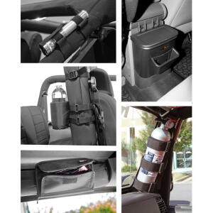 Piece Interior Storage Kit in Black for Jeep Wrangler JK 2007-2010