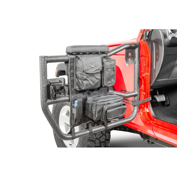 Molle Pal Tube Door Cargo Cover with Storage Bags in Black for Jeep Wrangler TJ, TJ Unlimited, JK and Wrangler Unlimited JK 1997-2018