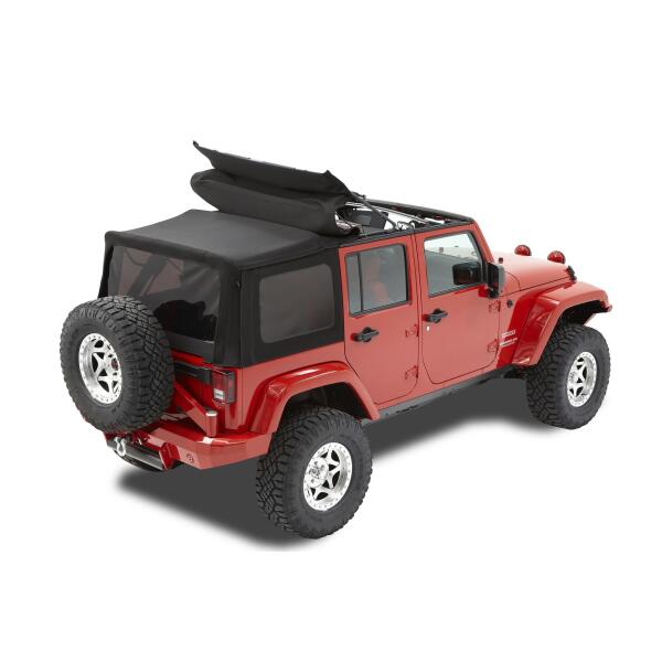 Twill Replace-a-top Soft Top with Tinted Windows without Doors in Black for Jeep Wrangler Unlimited JK 2007-2009 4 Door - Image 2