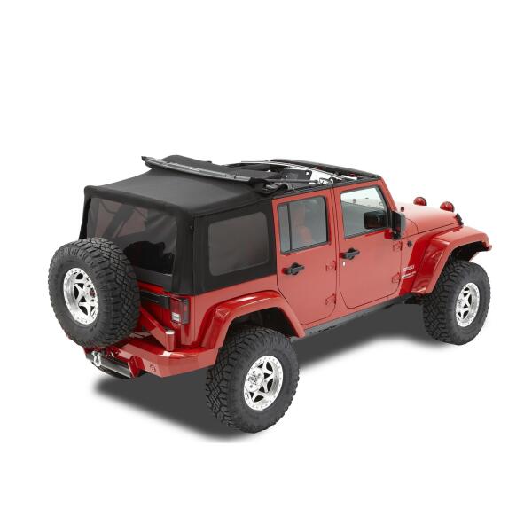 Twill Replace-a-top Soft Top with Tinted Windows without Doors in Black for Jeep Wrangler Unlimited JK 2007-2009 4 Door - Image 3