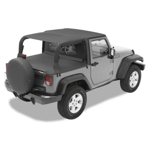 Safari Bikini, Duster and Windjammer Summer Combo in Black Diamond for 07-09 Jeep Wrangler JK 2 Door with Factory Soft Top