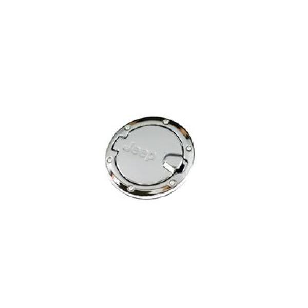 Fuel Gas Cap Door Cover with Jeep logo Chrome for Jeep JK 07-17