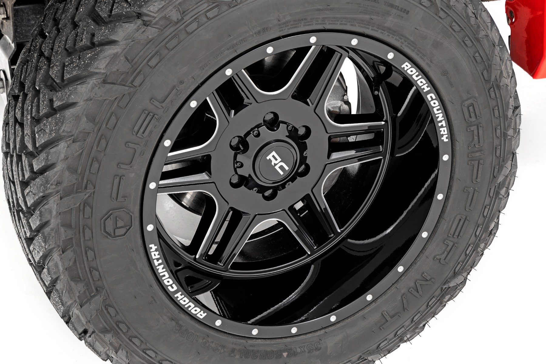 Rough Country 92 Series Wheel Machined One-Piece Gloss Black 20x12 6x135 -44mm - Image 4