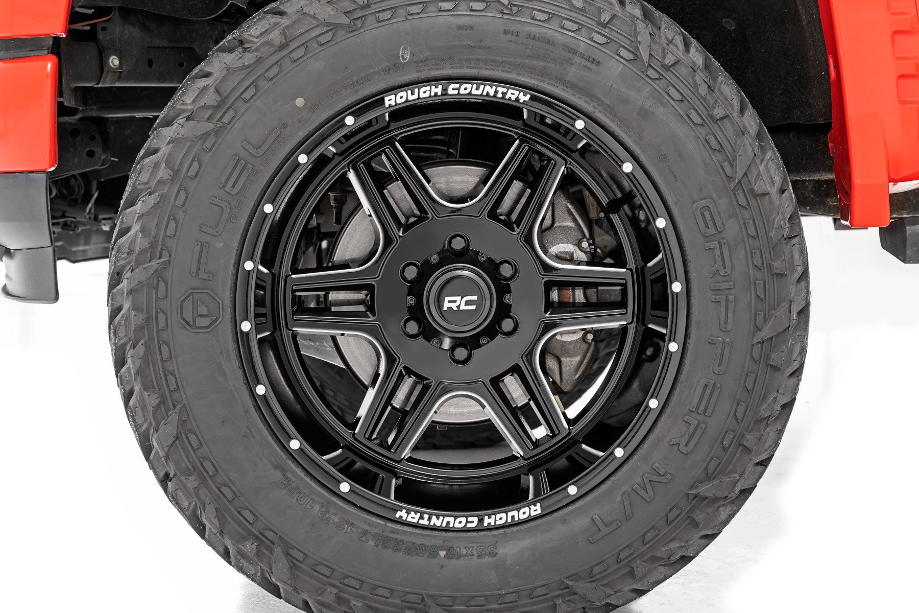 Rough Country 92 Series Wheel Machined One-Piece Gloss Black 20x12 6x5.5 -44mm - Image 5