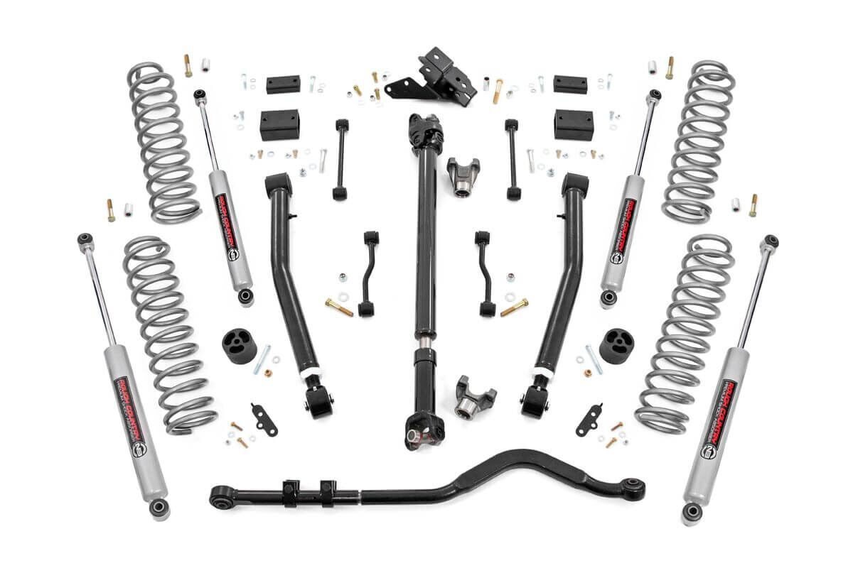 3.5in suspension lift kit stage 2 with control arms with n3 shocks for jeep wrangler jl unlimited 2018-2023 sport/sahara