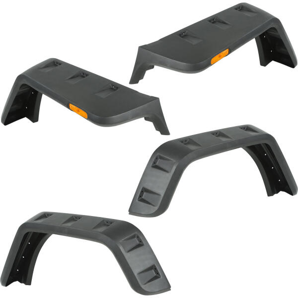 Hurricane Flat Fender Flares in Smooth Black for Jeep Wrangler JK 2007-2018 - Image 2