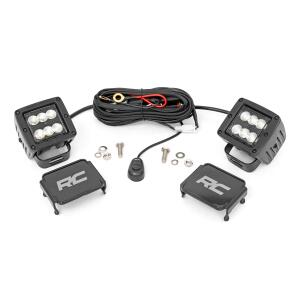 2-INCH SQUARE CREE LED LIGHTS - (PAIR | BLACK SERIES, FLOOD BEAM)